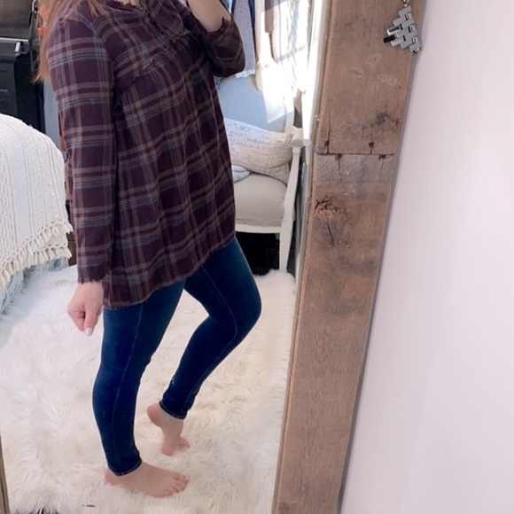 Ellison plaid boho top size small - Picture 3 of 7